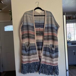 Liverpool Open Knit Multicolor Cardigan Duster